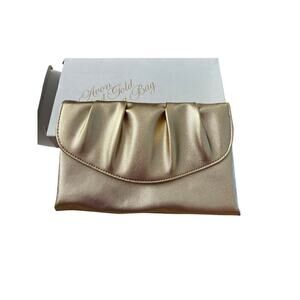 Avon Gold Satin Evening Clutch Purse New in Box Vintage Formal Bag